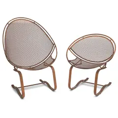 Maurizio Tempistini, Companion Pair of Bouncing Chairs, for Salterini, iron