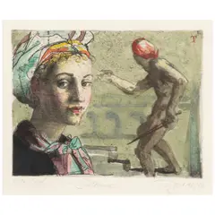 Michael Triegel, Salome, n.d., Etching and aquatint with hand-coloring on wove paper