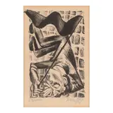 Conrad Felixmüller, Toter Genosse, from Das Kestnerbuch (Sohn 176), 1919, Lithograph on wove paper
