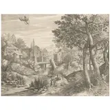 Johannes, Landscape with a Couple Threatened by Death and Cupid (Hollstein 584), n.d., Engraving on paper