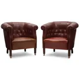 Poltrona Frau, Pair of Fumoir Armchairs, beech, leather