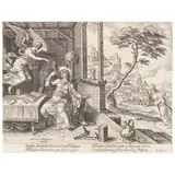 Maerten van Heemskreck, The Angel Appearing to Saint Philip, from The Acts of The Apostles (New Hollstein (Heemskerck) 405), 1575, Engraving on laid paper with Hand with Heart watermark, trimmed within the plate