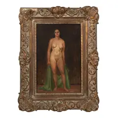 Standing Nude Woman by American School, oil on canvas, offered Dec 2025