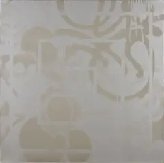 Aaron Young, Never Work (MOHO Silver Squares), 2005, silkscreen on canvas