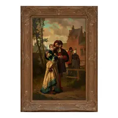 Wilhelm, Faust and Marguerite, oil on panel