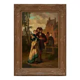 Wilhelm, Faust and Marguerite, oil on panel