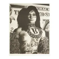 Richard Phillips, $, 2003, lithograph on handmade paper