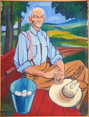 William Sharp, Vermont Poultry Farmer, oil on canvas