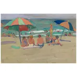 Jane Peterson, Beach Scene, gouache on paper