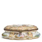 French Porcelain Box and Cover, 19th century,