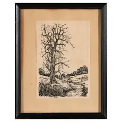 Juan Pablo, Landscape Sketch, ink and pencil on paper