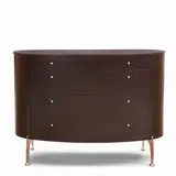 c. 2000, ebonized beech-veneer, plywood, aluminum, finished back, branded label in top drawer, ht. 34 1/2, wd. 47 1/2, dp. 22 in. by Silenia Modern Four-Drawer Dresser, offered Oct 2025