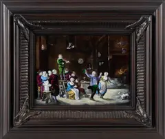 Untitled by Limoges M. Guel Enamel Plaque, 1900, enamels on copper, sold Oct 2025