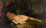 Charles-Édouard Boutibonne, A Reclining Nude Woman, oil on canvas