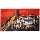Alfred Chadbourn, Spanish Cliff Village, oil on canvas