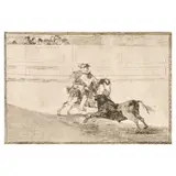 Francisco Goya, A Spanish Mounted Knight in the Ring Breaking Short Spears Without the Help of Assistants, Plate 13 from La Tauromaquia (Harris 216 III), by 1876, Etching, burnished aquatint, drypoint, and burin on wove paper, from the Second Edition printed in 1876