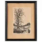Juan Pablo, Landscape Sketch, ink and pencil on paper