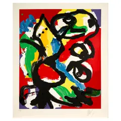 Karel Appel, Monday, Bird in Summer Landscape, from Seven Summer Days, 1976, Screenprint in colors on Economos Etching paper