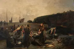 Emil Barbarini, Sorting Today's Catch, oil on panel