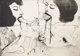 Walasse Ting, Love in Afternoon, 1969, Lithograph on Arches paper; numbered and signed '11/15 Ting 69' in pencil center right