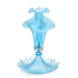 late 19th century, by Victorian Blue Lace Glass Epergne, sold Aug 2025