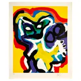 Karel Appel, Wednesday, Yellow Flower Head, from Seven Summer Days, 1976, Screenprint in colors on Economos Etching paper