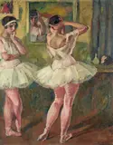 Henri Fehr, Ballerinas Before a Mirror, oil on canvas