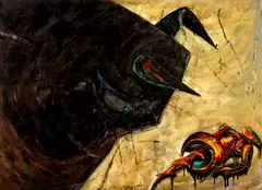 Vitaly Dlugi, A Bull with a Corkscrew, oil on canvas