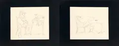 Garry Trudeau, Two Sketches for Doonesbury, pencil on paper