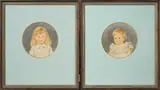 Rws Helen Allingham, A Pair of Portraits of Children, watercolor on paper