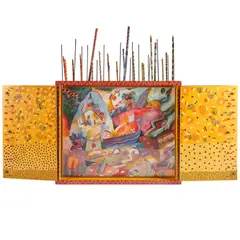 Marcie Feldman, one day in santorini..., acrylic, watercolor, paper, and Plexi-glass in a wood constructed box