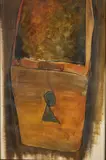 Vitaly Dlugi, Lock and Key Hole, mixed media on paper