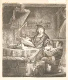 Jan Uytenbogaert (The Gold Weigher) (Bartsch/Hollstein 281) by Rembrandt Harmensz van Rijn, 1639, Etching and drypoint on paper; unsigned; posthumous impression, sold May 2025