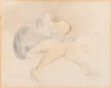Raphael Soyer, Reclining Woman, watercolor and charcoal on paper