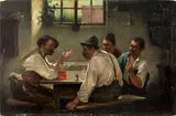 German School, Bierbank Politiker, oil on panel