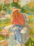 Enzo Russo, A Chair in the Shade, oil canvas mounted to Masonite