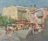 Volodymyr Lytvynenko, Three Cityscapes: Sunny Day, Odessa Motif, and Odessa, oil on canvas