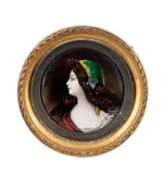 Limoges Enamel Portrait Plaque, Untitled, 1900, enamels on copper