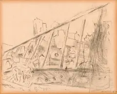 John Marin, View from Brooklyn Bridge, 1944,, collotype (after the drawing); signed and dated within the plate, not by hand 'Marin 44' (lower right)