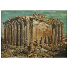 B. de Biasio, Temple of Bacchus, Baalbek, Lebanon, oil on canvas