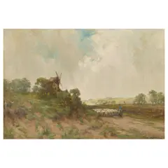 Joseph Milne, A country lane, oil on board