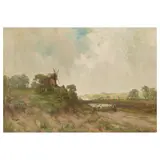 Joseph Milne, A country lane, oil on board