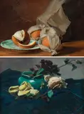 William Somerville Shanks Rsa Rsw, Still life with roses; Still life with oranges, a pair, oil on canvas