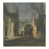 Village street, night by Sir Muirhead Bone Hrsa Hrws Hariba Hre Llb D Litt, charcoal and pastel, sold Dec 2025