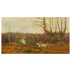 Basil Bradley Rws, On the hunt, oil on canvas