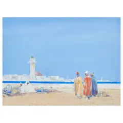 Dudley Hardy, On the North African coast, watercolour and gouache