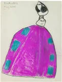 Pat Douthwaite, King Herod, charcoal, pastel and metallic paint on brown paper