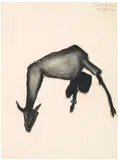 Pat Douthwaite, Goat, charcoal and pastel on cream paper
