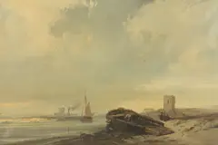 Charles Hoguet, A busy estuary, oil on canvas