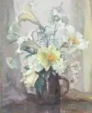 Colin Cairns Clinton Campbell, Flowers in a jug, oil on board